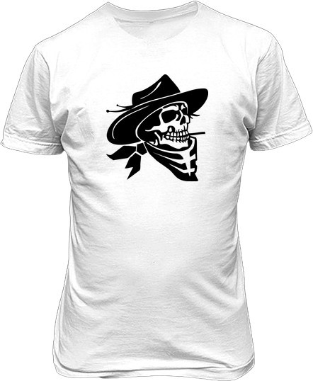Рисунок футболки Ковбойский череп в шляпе