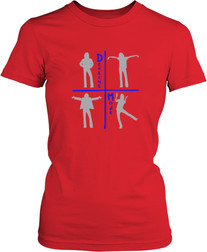 Малюнок футболки Танцюючі силуети членів гурту