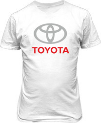 Рисунок футболки Тойота. Логотип и надпись