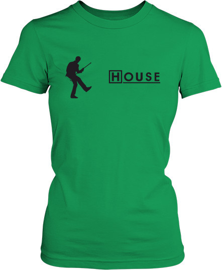 Малюнок футболки Хаус. Імітує гру на гітарі.