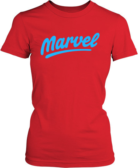 Рисунок футболки Марвел - голубой логотип