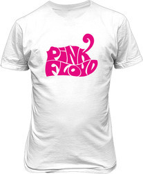 Футболка мужская. Пинк Флойд, розовый логотип.