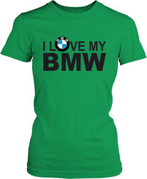 Футболка женская. Я люблю мое BMW.