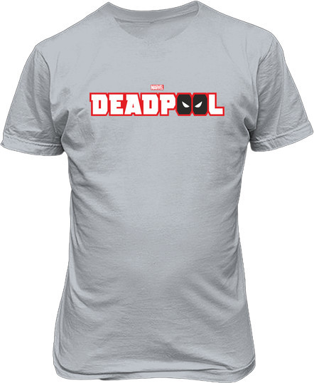 Малюнок футболки Deadpool. Напис з очима