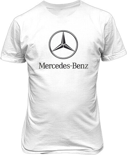 Рисунок футболки Mercedes. Логотип с надписью