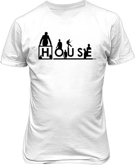 Малюнок футболки Хаус. Силуети на логопипі