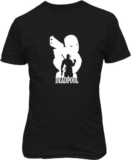 Малюнок футболки Дедпул. Тінь з пістолетом