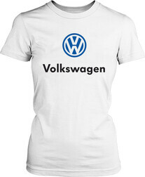 Футболка жіноча. Фольксваґен. Лого і напис.
