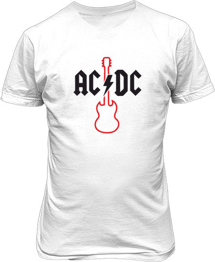 Малюнок футболки AC DC. Логотип з гітарою