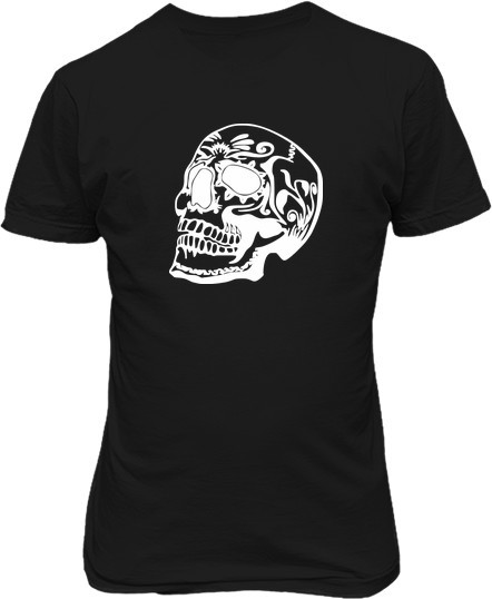Малюнок футболки Людський череп з узором