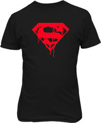 Малюнок футболки Superman. Логотип, що тече