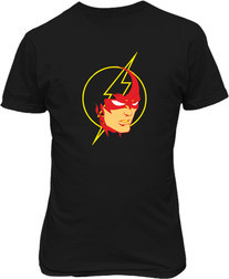 Рисунок футболки Flash на фоне молнии