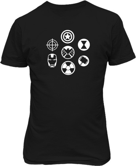 Рисунок футболки Логотипы мстителей