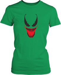 Рисунок футболки Веном с красным ртом