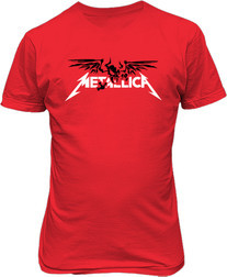 Рисунок футболки Metallica и череп с крыльями