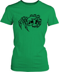 Футболка женская. Череп на лапах краба.