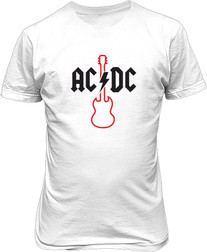 Рисунок футболки AC DC. Логотип с гитарой